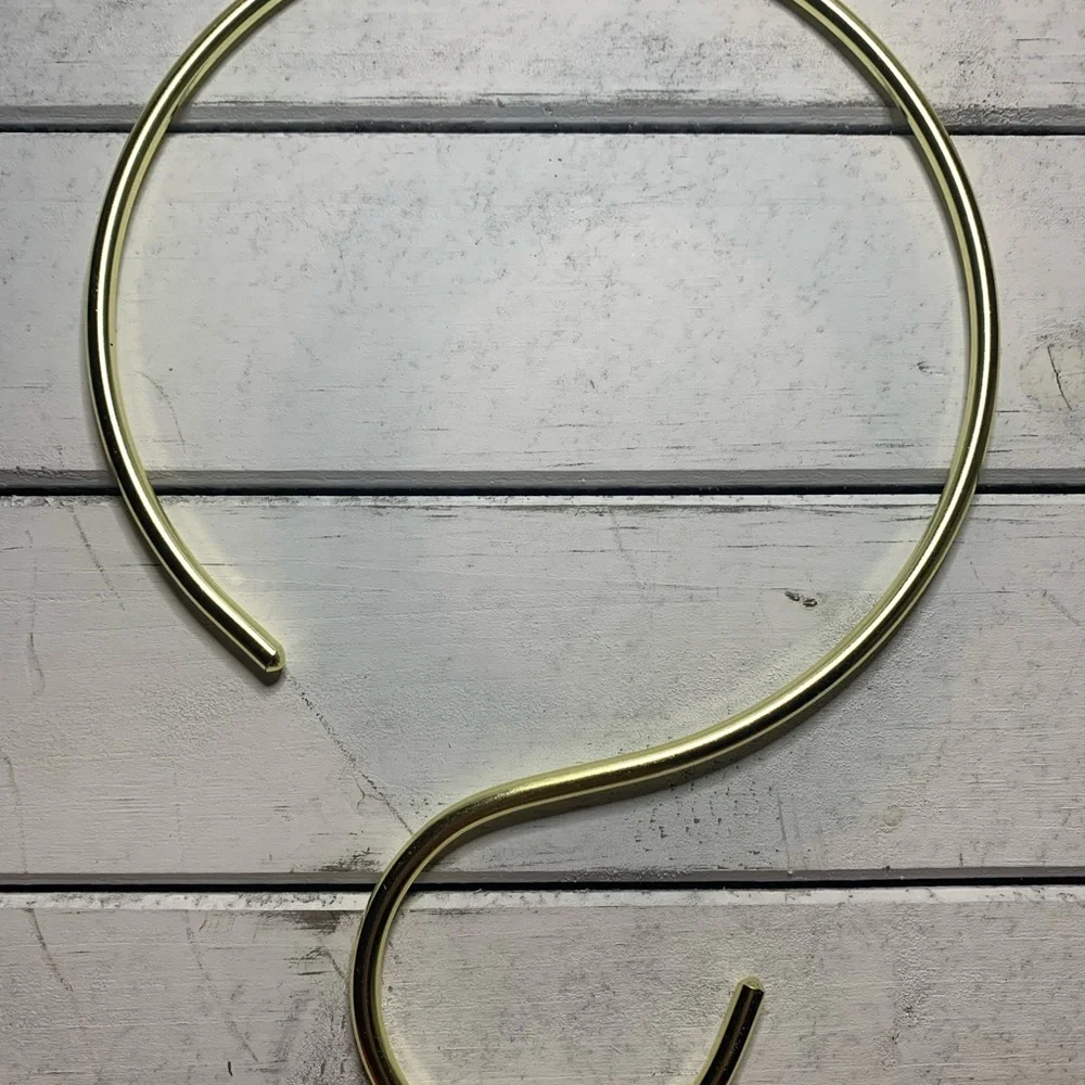 2 Gold Metal Accessories Hanger, Large s hook for scarfs, ties, scrunchies, hats